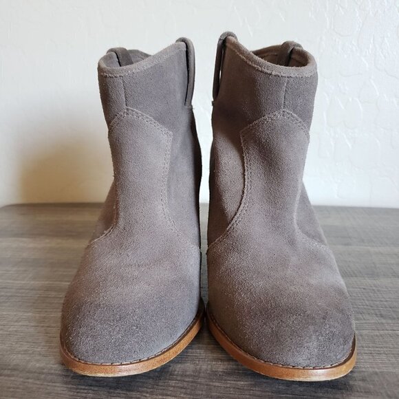 Splendid Lakota Western High-Heel Suede Booties Size Women's 9.5 Grey Ankle Boot - Picture 3 of 12